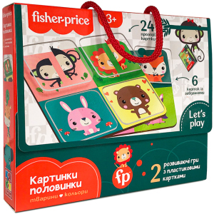 Игра с пластиковыми картами Vladi Toys Fisher Price Картинки-половинки (укр) (VT2100-09) ТОП в Харькове