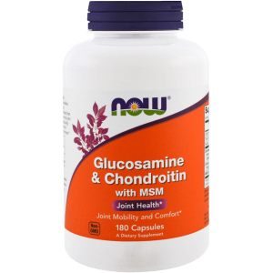 Хондропротектор Now Foods Глюкозамін і Хондроїтин з ЧСЧ, Glucosamine &amp; Chondroitin &amp; MSM, 180 капсул (733739031723) ТОП в Харкові