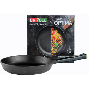 Cковорода Brizoll Optima-Black чугунная с ручкой 220х40 мм (O2240-P1) ТОП в Харькове