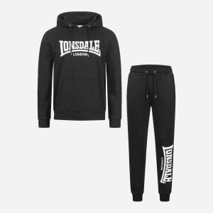 Спортивний костюм Lonsdale Cloudy 117199-1500 XXL Black/White (4251522375138) краща модель в Харкові