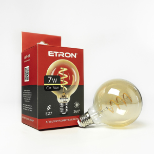 купити LED лампа ETRON Filament 1-EFP-165 G95 Vintage E27 7W 2700K золото