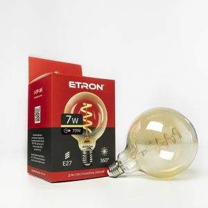 LED лампа ETRON Filament 1-EFP-166 G125 Vintage E27 7W 2700K золото рейтинг