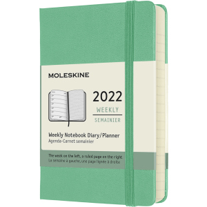 Тижневик Moleskine 2022 9 х 14 см 144 сторінки Ментол (8056420858587) ТОП в Харкові