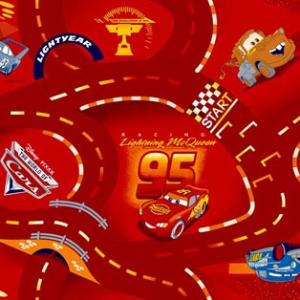 Ковролін AW WORLD OF CARS 10 1,5м червоний з малюнком краща модель в Харкові