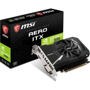 Видеокарта MSI GeForce GT1030 2048Mb AERO ITX OC (GT 1030 AERO ITX 2GD4 OC) лучшая модель в Харькове