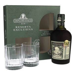 Ром Diplomatico Reserva Exclusiva 0.7 л 40% + 2 склянки (2134449344499) в Харкові