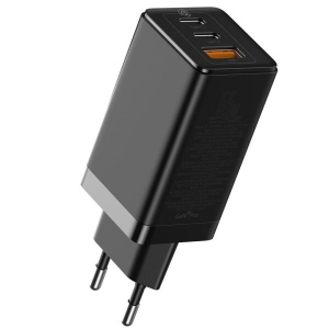 Сетевое зарядное устройство Baseus GaN2 Pro Quick Charger (65W) + кабель Type-C (CCGAN2P-B01) - Black в Харькове