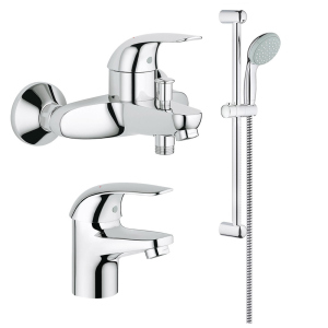 Набір змішувачів Grohe Euroeco 124428 краща модель в Харкові