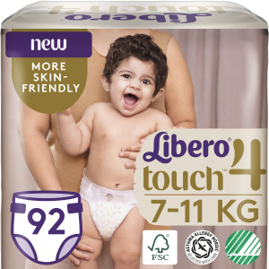 Підгузки Libero Touch 4 7-11 кг одноразові 92 шт (7322541301747) краща модель в Харкові