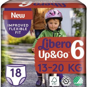 Подгузники-трусики Libero Либеро Up&Go 6 13-20 кг 18 шт одноразовые (7322541090238)