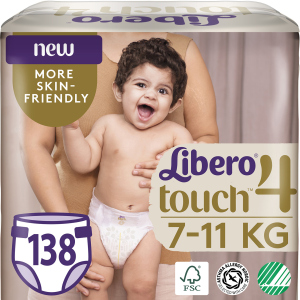 Підгузки Libero Touch 4 7-11 кг одноразові 138 шт (7322541430690) краща модель в Харкові