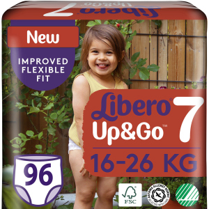 Підгузки-трусики Libero Up&Go 16-26 кг розмір 7 96 шт (7322541481302) в Харкові