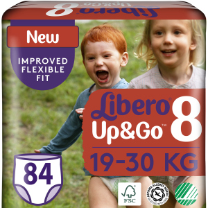 Підгузки-трусики Libero Up&Go 19-30 кг розмір 8 84 шт (7322541481517) в Харкові