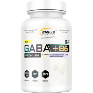 купить Витамины и минералы Genius Nutrition GABA + B6 90 капсул (7354214857817)