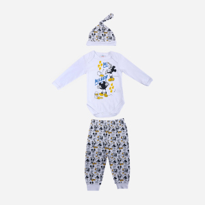 Комплект (боді+штанці+шапочка) Disney Mickey Mouse MC18314 62-68 см Білий (8691109923707) ТОП в Харкові