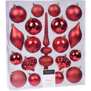 купити Набір ялинкових іграшок Christmas Decoration 19 штук Червоний (CAN214920)