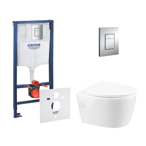 Набор инсталляция 4 в 1 Grohe Rapid SL 38772001 + унитаз с сиденьем Qtap Leo QT11331002ERW ТОП в Харькове