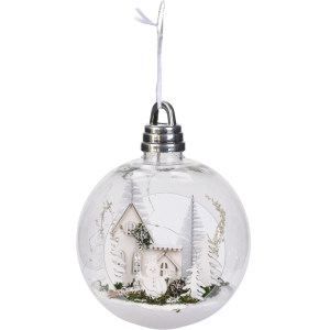 Ялинкова куля Christmas Decoration 20 см з підсвічуванням (CAA115200_білі ялинки) краща модель в Харкові