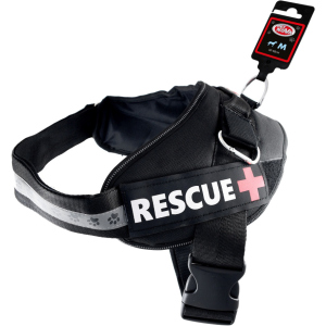 Шлей посилений Pet Nova Rescue+ M 55-65 см Чорний (HA-RESCUE-BL-M) (5903031442168) ТОП в Харкові