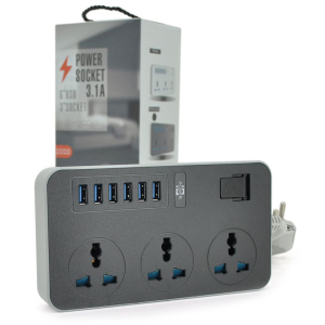 Мережевий фільтр Voltronic ТВ-Т09, 3 розетки + 6 USB, 2 м (2000000089690) краща модель в Харкові