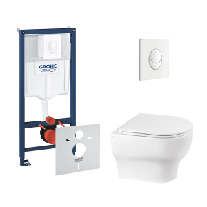 Набор инсталляция 4 в 1 Grohe Rapid SL 38722001 + унитаз с сиденьем Qtap Aries QT0333063ERW лучшая модель в Харькове