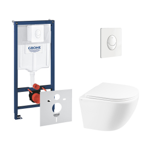 Набор инсталляция 4 в 1 Grohe Rapid SL 38722001 + унитаз с сиденьем Qtap Robin QT1333046ERW лучшая модель в Харькове