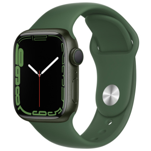 Смарт-годинник Apple Watch Series 7 GPS 41mm Green Aluminium Case with Green Sport Band (MKN03UL/A) краща модель в Харкові