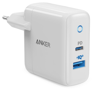 Мережевий зарядний пристрій Anker PowerPort PD+ 2 33W 1xPD & 1xPIQ 2.0 White надежный