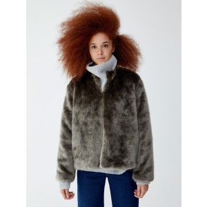 Полушубок Pull & Bear XAZ217599MQPB M Серый с черным (DD8000004447759) ТОП в Харькове