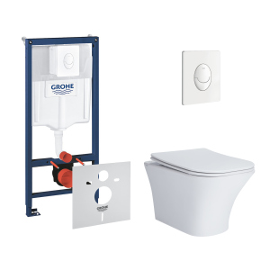 Набор инсталляция 4 в 1 Grohe Rapid SL 38722001 + унитаз с сиденьем Qtap Presto QT24332615EW (38722001QT24332615EW) лучшая модель в Харькове