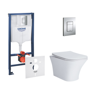 Набор инсталляция 4 в 1 Grohe Rapid SL 38772001 + унитаз с сиденьем Qtap Presto QT24332615EW (38772001QT24332615EW) рейтинг