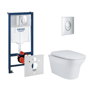 Набор инсталляция 4 в 1 Grohe Rapid SL 38721001 + унитаз с сиденьем Qtap Gemini QT25332614EW (38721001QT25332614EW) лучшая модель в Харькове