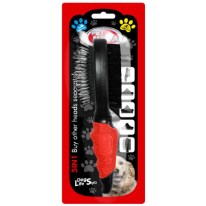 Щетка двухсторонняя Pet Nova для расчёсывания шерсти у собак 22 см (GRO-5IN1-2BRUSH-M) лучшая модель в Харькове