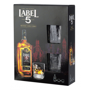 Виски Label 5 Classic Black 0.7 л 40% с 2-мя бокалами в подарочной упаковке (3147699106327) в Харькове