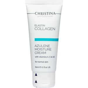 хороша модель Зволожуючий крем для нормальної шкіри Christina Elastin Collagen Azulene Moisture Cream with Vitamins A E & HA 60 мл (7290100363706)