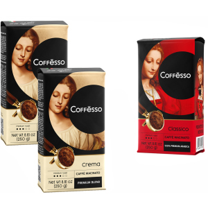 купити Набір меленої кави Coffesso Crema 250 г х 2 шт + Coffesso Classico 250 г безкоштовно (2300000010176)