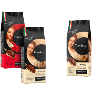 Набір кави в зернах Coffesso Crema 500 г х 2 шт + Coffesso Classico 500 г безкоштовно (2300000010213)