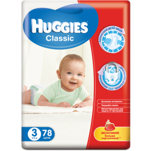 хороша модель Підгузки Huggies Classic 3 Mega 78 шт. (5029053544861)