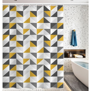 Шторка для ванной Yellow gray triangles 180х200 см (21188) лучшая модель в Харькове