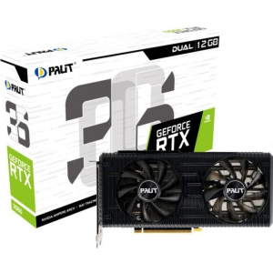 Palit PCI-Ex GeForce RTX 3060 Dual 12GB GDDR6 (192bit) (1777/15000) (3 x DisplayPort, HDMI) (NE63060019K9-190AD) в Харкові