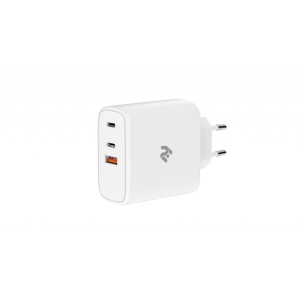 Зарядний пристрій 2E USB-C Wall Charger GaN 65W, white (2E-WC3USB65W-W) краща модель в Харкові