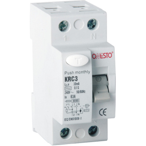 Дифференциальное реле ONESTO 1п+N 32А RCD 30mA тип AC (KRC3) (6990150201317) ТОП в Харькове