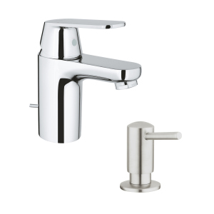 Набір Grohe змішувач для раковини Eurosmart Cosmopolitan 32825000 + дозатор для миючого засобу Contemporary 40536DC0 краща модель в Харкові