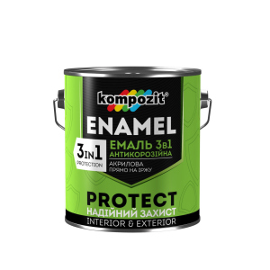 Емаль антикорозійна Kompozit 3в1 PROTECT (0.75 кг) Синя (RAL 5010) ТОП в Харкові