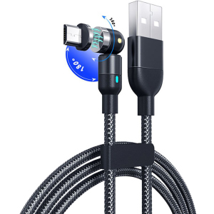 Магнітний кабель XoKo SC-390 Magneto 540° 3 в 1 Lightning - Micro USB - USB Type-C 1 м Black (SC-390MGNT-BK) краща модель в Харкові