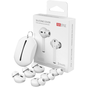 Вакуумные силиконовые насадки AhaStyle для Apple AirPods и EarPods 3 малые пары Белые (AHA-01660-WHT) ТОП в Харькове