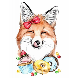Набор для творчества Rosa Start акриловая живопись по номерам Cute Fox 35 х 45 см (4823098516439) в Харькове