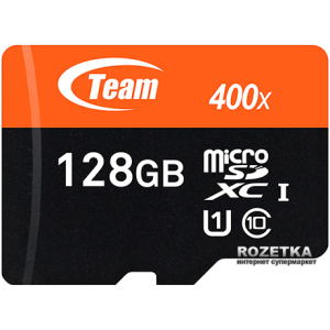 Team MicroSDXC 128GB Class 10 UHS-I + SD adapter ТОП в Харкові