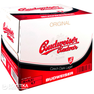 Упаковка пива Budweiser Budvar B Dark темне фільтроване 4.7% 0.5 л x 20 шт (8594403150827) краща модель в Харкові