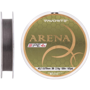 Шнур Favorite Arena PE 4x 100 м # 0.2/0.076 мм 2.1 кг Сріблястий (16931093) краща модель в Харкові